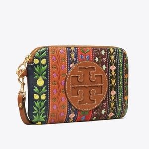 Tory Burch Perry Bombe Ribbon Patchwork Wristlet